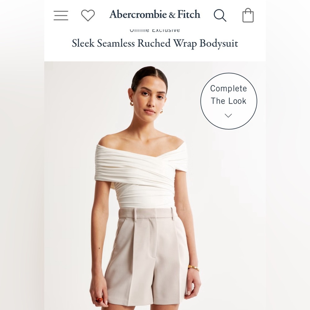 NWT Abercrombie Sleek Seamless Ruched Wrap Bodysuit